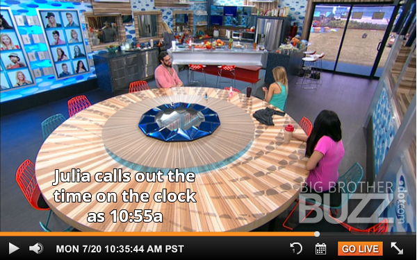 BigBrotherBuzz's tweet photo. Live Feed clock and actually time off by approx. 30 mins. #ConfusingIKnow #BB17 http://t.co/7IeIVQRD8i