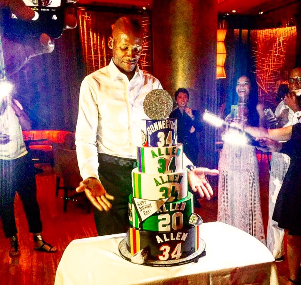 Ray Allen Celebrates 40th Birthday with Awesome Jersey-Inspired Cake.....Happy Birthday 