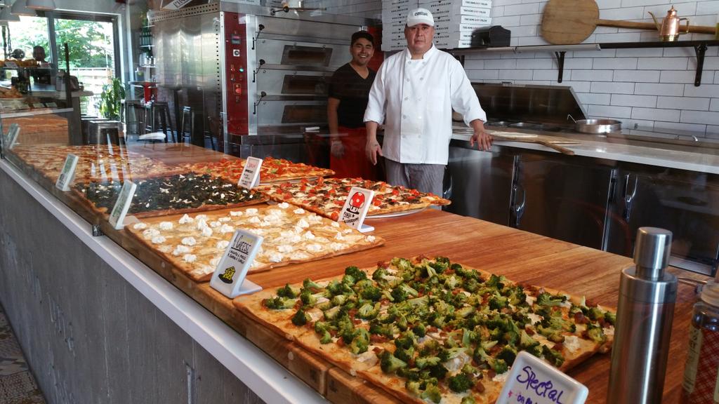 LinizioPizzaBar's tweet photo. Our guys are ready! So is our pizza! #LIC #pizza #linizio http://t.co/LY44acLBc4