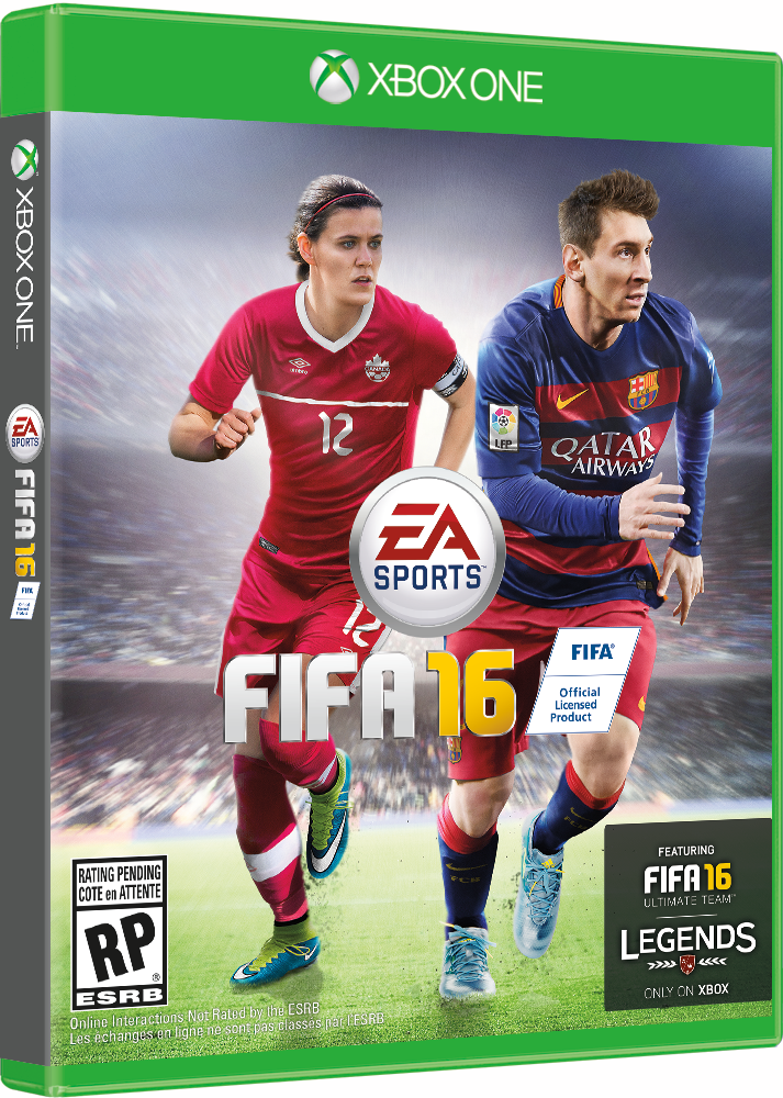 CanadaSoccerEN's tweet photo. #canWNT Sinclair @sincy12 will share @easportsfifa #FIFA16 cover w/ global soccer sensation Lionel Messi in Canada http://t.co/cwOpnf3mbx