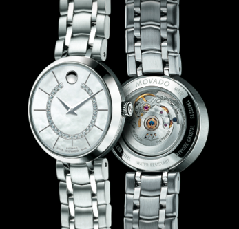 ChronosMagazine's tweet image. 29 round brilliant diamonds and a mother-of-pearl dial lift Movado’s 1881 Automatic to new heights of elegance.