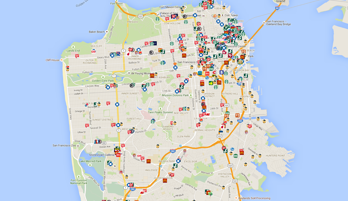 Illustorage retail clustering micro sweeps put W. San Francisco #selfstorage demand near the top of the heap.