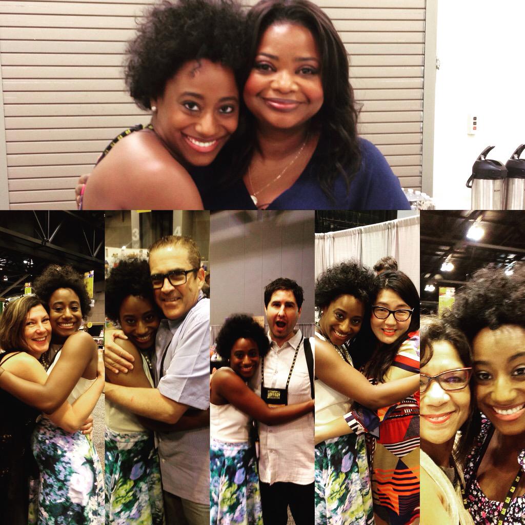candygreene's tweet image. #authorlove #hugs at #ILA15 w/ @octaviaspencer @candacemfleming @marburyjack @mattdelapena @jennyhan @SoniaMManzano