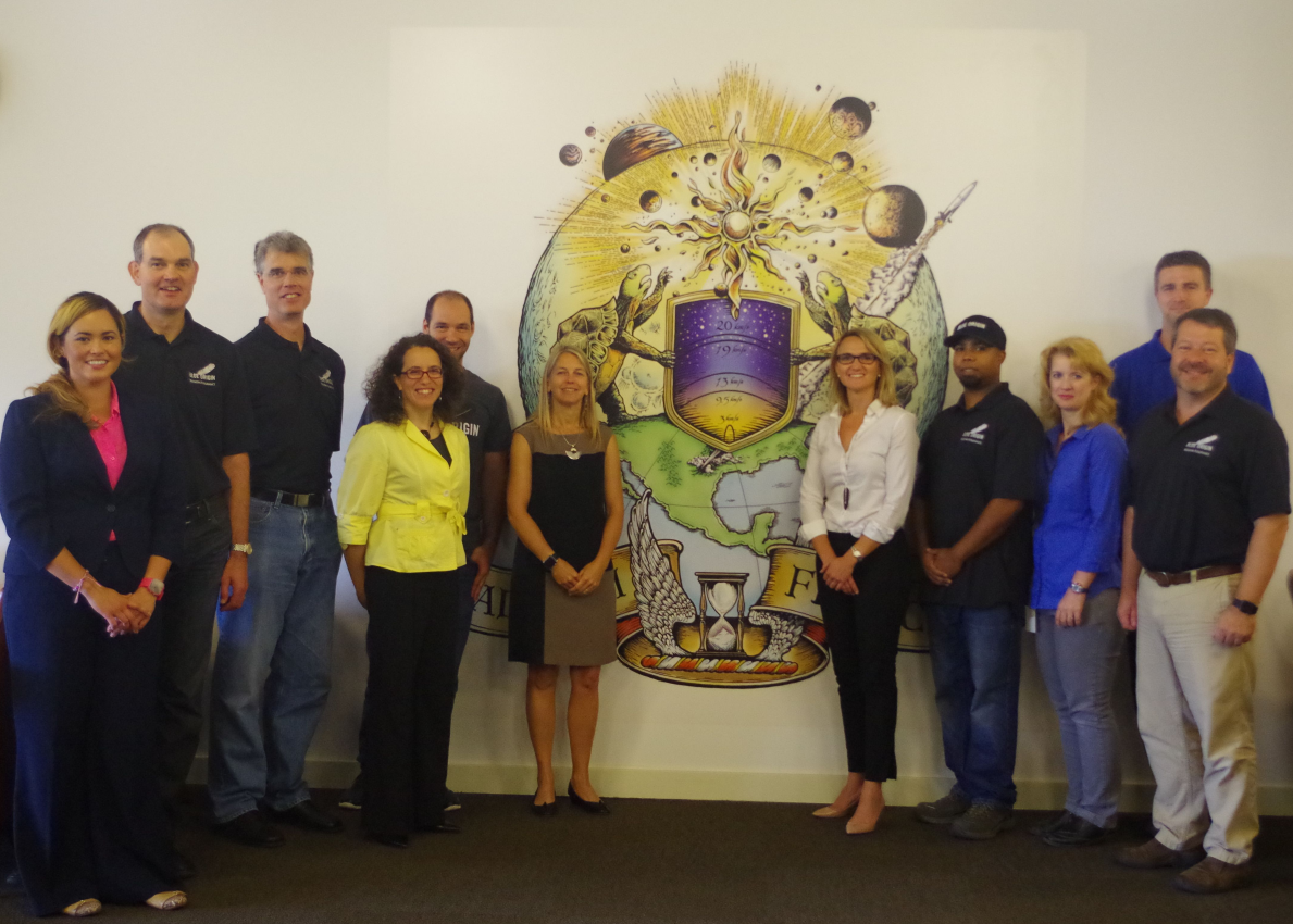 blueorigin's tweet photo. Thanks @DavaExplorer @NASA for the visit!  Gradatim Ferociter! http://t.co/WZsjOVWg8l