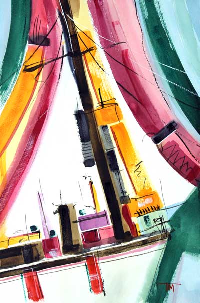 timrossfineart's tweet photo. This is a watercolor painting by Tim Ross.  Title: "Everything Is Shipshape."  http://t.co/gvr2hWyUk5 http://t.co/f596ygqERC