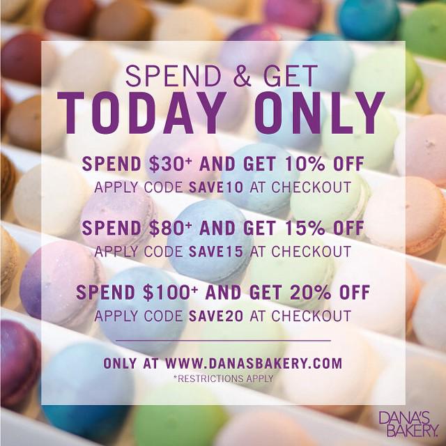DanaLoia's tweet photo. Today only: Spend more, SAVE more!! #HappyShopping #DanasBakery http://t.co/xyz7rViZsQ http://t.co/DLmNIIPR88