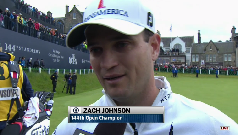 "I'm grateful, I'm humbled, I'm thankful, I'm honored...this is the birthplace of the game." -A tearful Zach Johnson