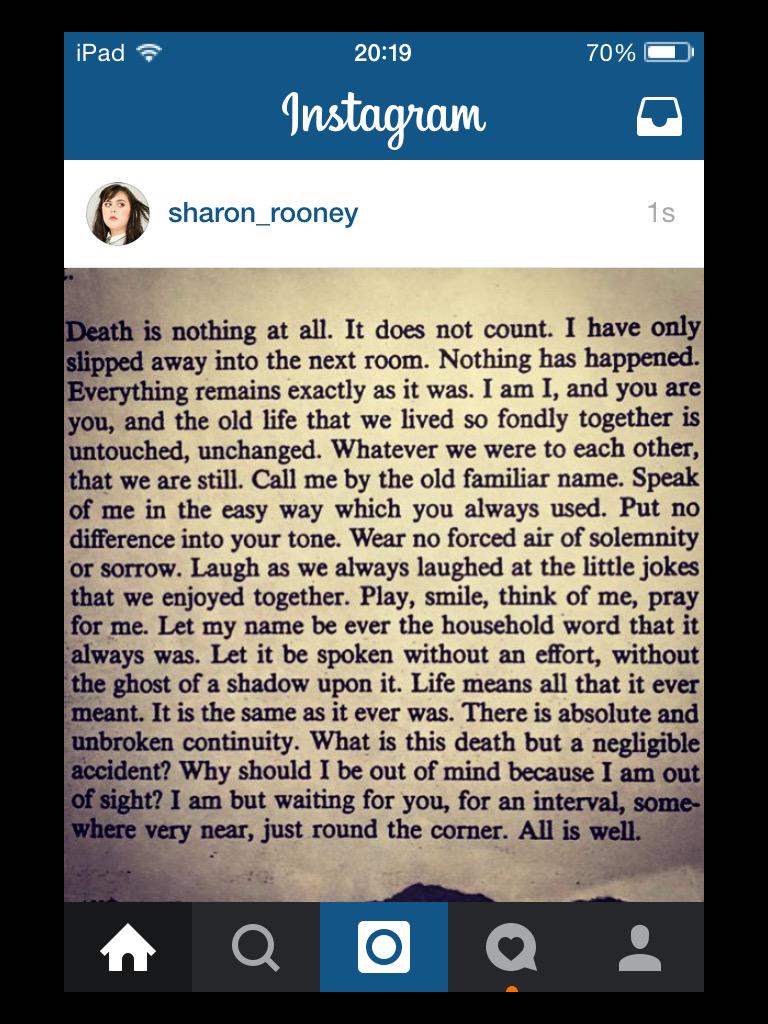 sharonrooney's tweet photo. Just wanted to say this. I don't usually get deep but I know a lot of you are hurting. Be gentle with yourself 💖xx http://t.co/7zoEmdMWsZ