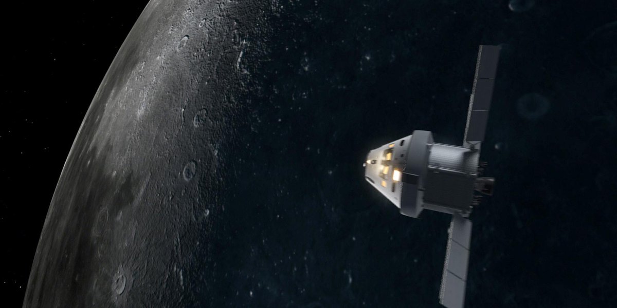 Happy #MoonDay - Orion will pass within 100KM of Lunar surface on our next flight.