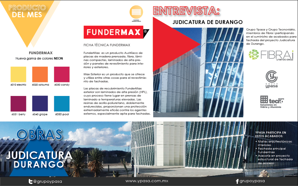 YPASAMX's tweet image. Ypasa participa en acabados para la Judicatura de Durango. #Fibrai #FinishesMarket  #DiseñaTuEstilo
