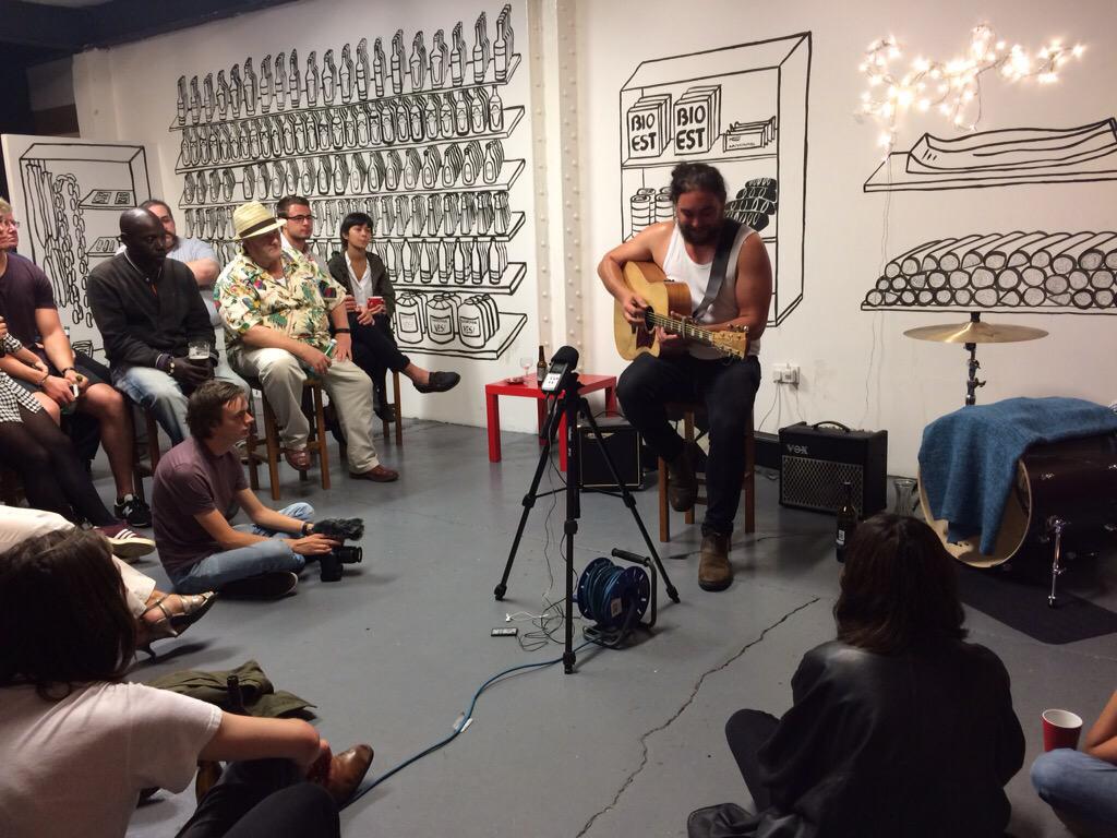 <a href="/GrimFawkner/">Grim Fawkner</a> absolutely smashing it at  #sofarbrum tonight. Amazing skills and he's entirely powered by red wine.