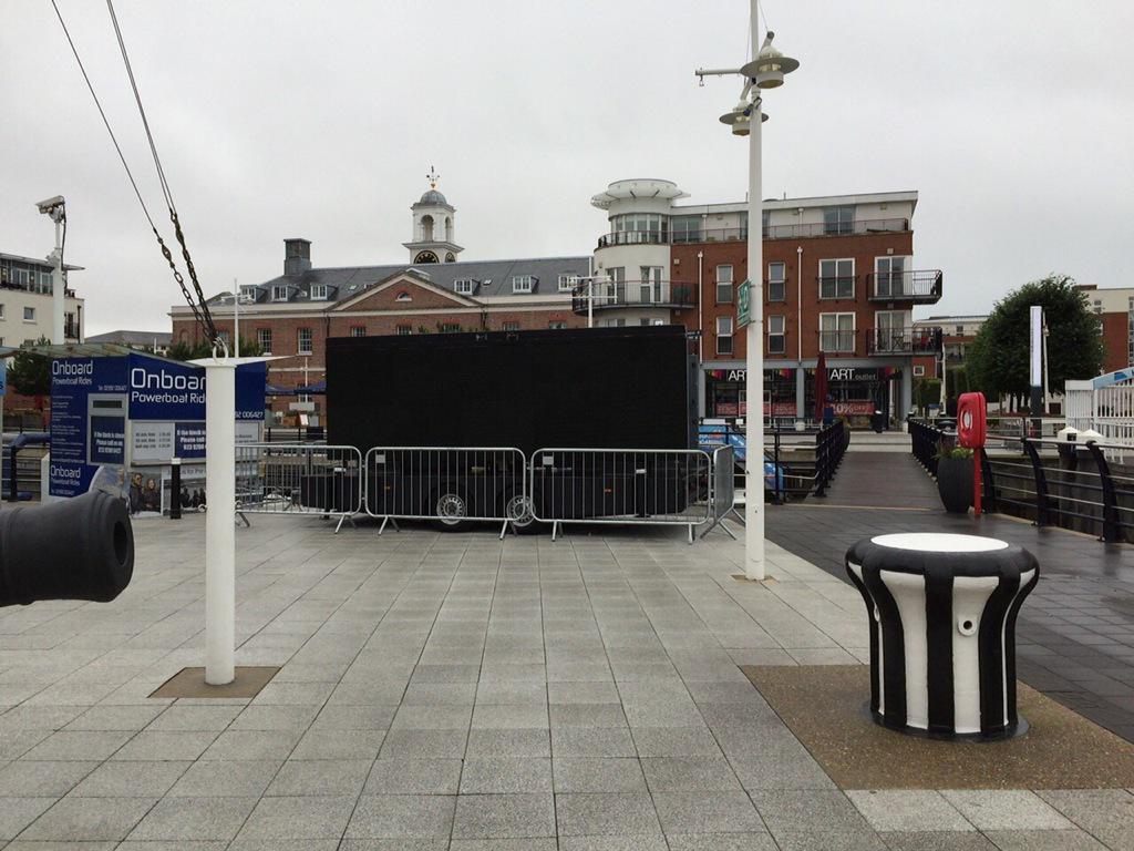 Big screen ready for everyone in <a href="/GunwharfQuays/">Gunwharf Quays</a> showing all be #ACWSPortsmouth action
