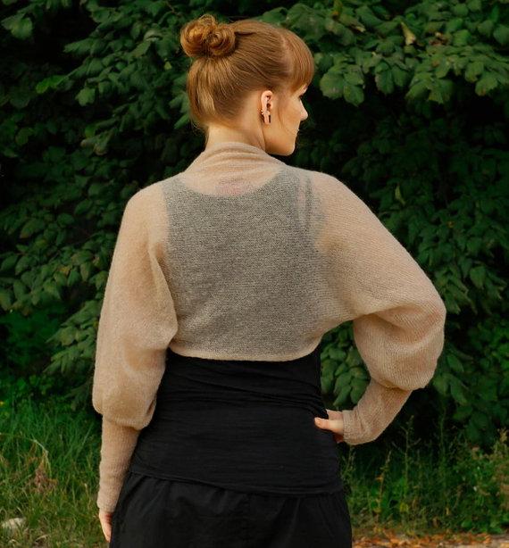 #Knit #Champagne- #beige #longsleeves #Victorian #Bridal #Bolero #Shrug 
etsy.me/1JcEb8m <a href="/Etsy_com/">Etsy</a>
