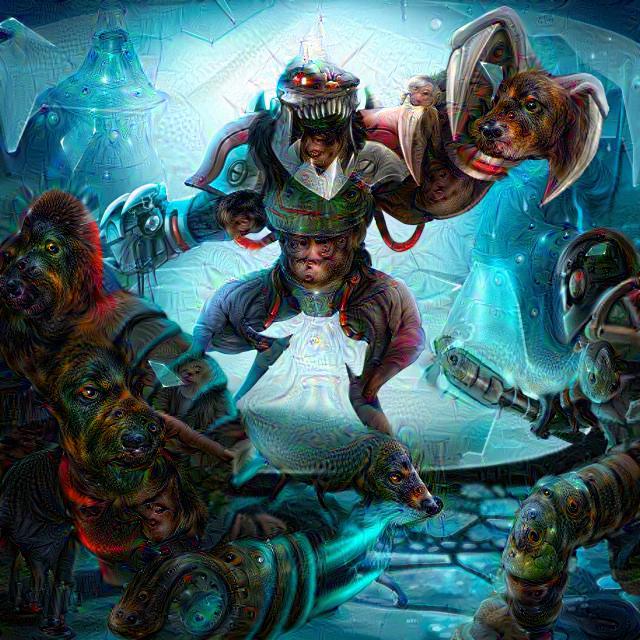 Canine cosmic horrors abound...with dogs. Check out this trippy #deepdream version of BioBeasts' title screen!