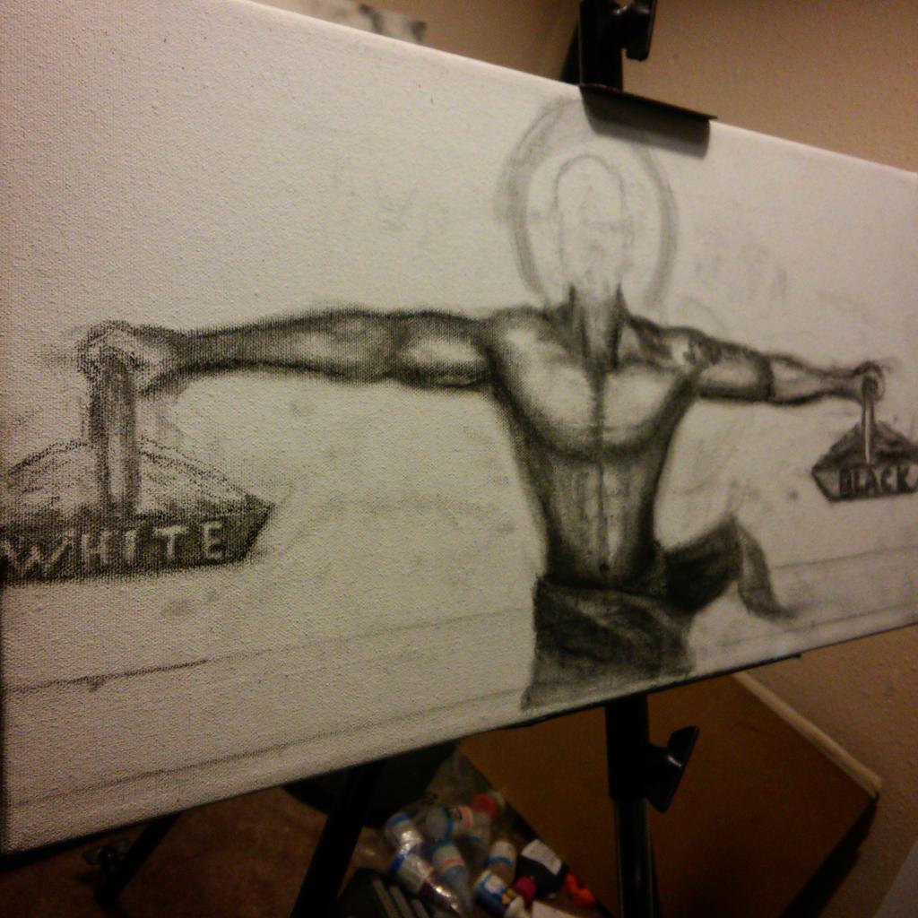 RENXavior's tweet image. #Currentwork #Artwork for a book coming out soon #Artgallery #Houston #HoustonArt #Balance #contemporaryart #Urbanart