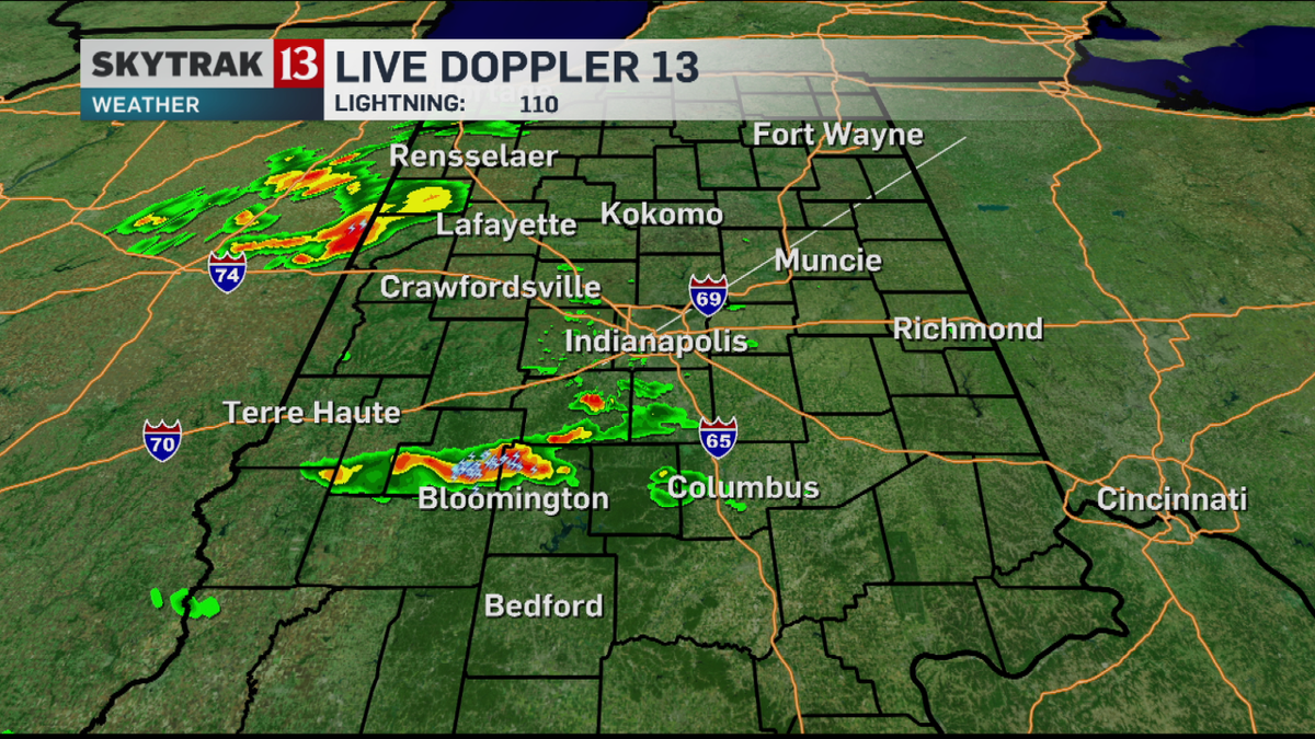 angelabuchman's tweet photo. 7:30pm Live Doppler 13 Radar - heavy rain and lightning Spencer to Ellettsville moving E - another storm W of Attica http://t.co/6REZy7V5Yc