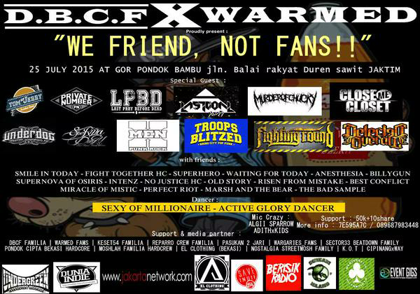 "We Friend Not Fans" | 25 Juli 2015 | <a href="/tomkilljerry/">Tom Kill Jerry</a> <a href="/pnprivatenumber/">Private Number</a> <a href="/LPBDofficiall/">Roadto1stalbum</a> <a href="/closemecloset/">CLOSEME</a> info @DBCF_Familia