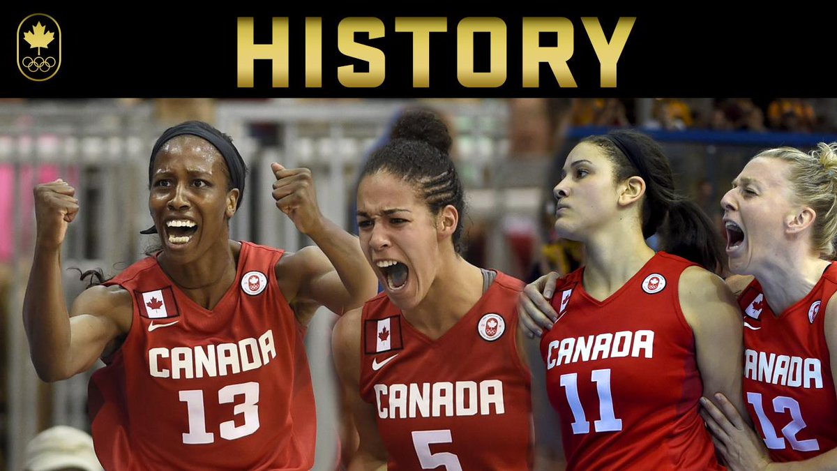 TeamCanada's tweet photo. .@CanBball women beat USA 81-73 for #TeamCanada's first ever Pan Am basketball gold: http://t.co/AVLI29bM05 | #TO2015 http://t.co/uBYXys9Wn2