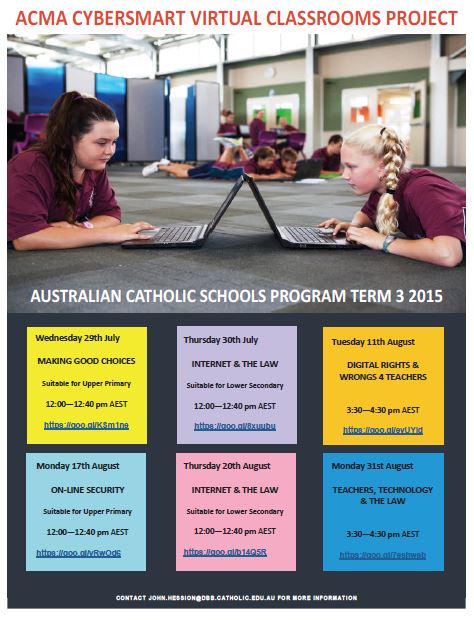 Australian Catholic Schools Cybersmart Virtual Classrooms Project Term 3 2015. goo.gl/7HE24x  #cybersmart