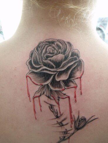 Blood soaked black rose tattoo by greatthepat on DeviantArt