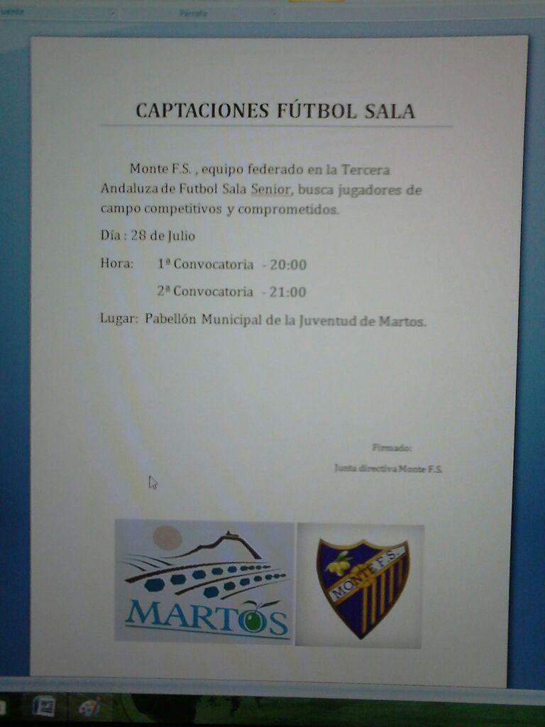 Os recordamos que hoy son las captaciones. #ViveElFutSal