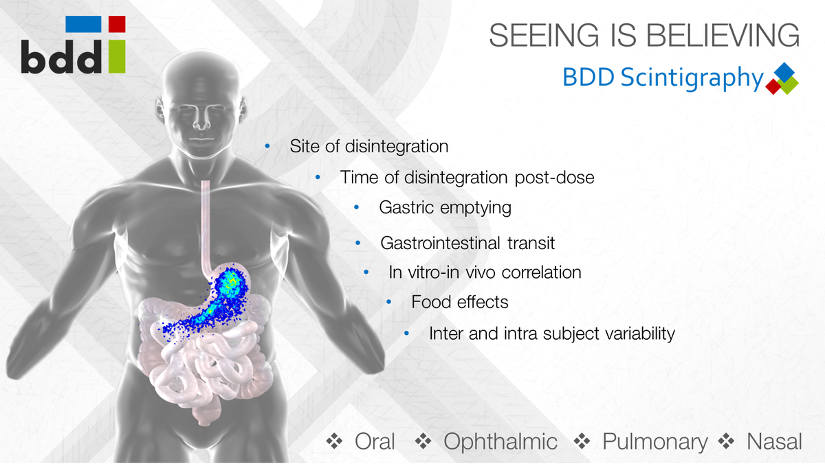 BDD_Pharma's tweet image. Have you considered using Gamma Scintigraphy to prove your product claims? We think there is no better way.