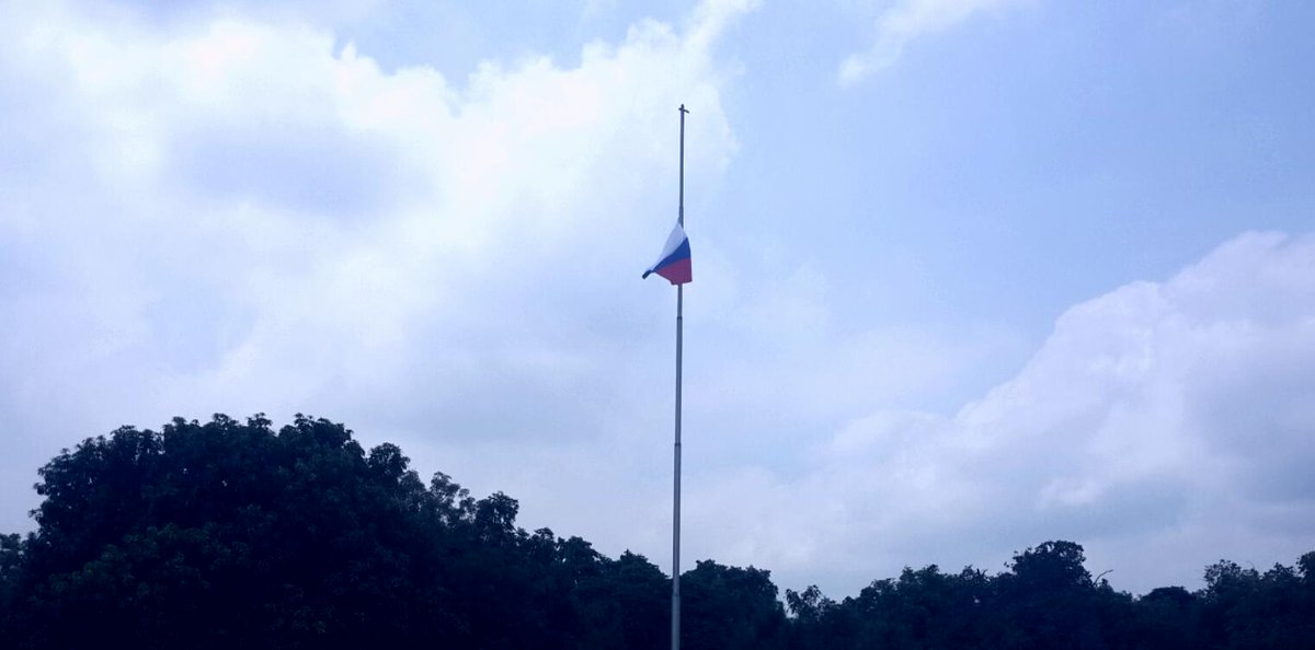 National flag is flying at half-mast in the Russian Embassy in India in honour of former President #KalamSir