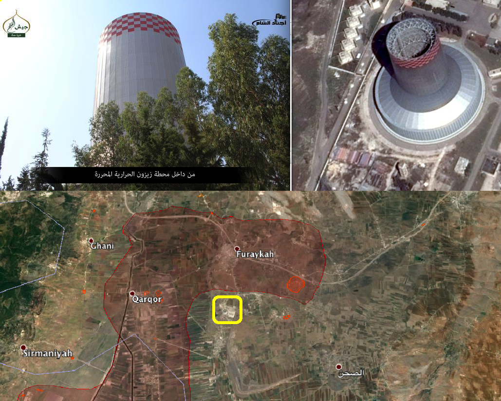 JulianRoepcke's tweet photo. #Analysis #Map
Confirmation, rebels took the thermal power plant in the #Ghab plain.
#Idlib #Syria #GameOverAssad http://t.co/w2MybRsibY