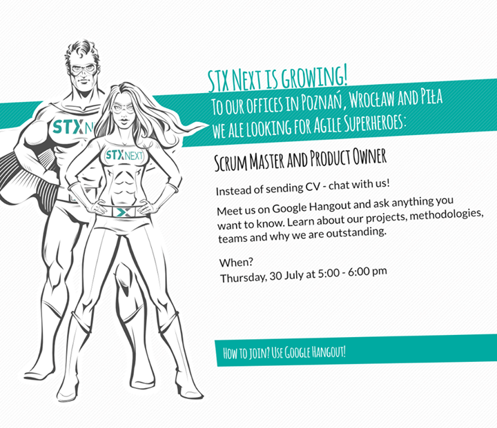 maron_agata's tweet image. Lets talk with #stxnext on 30th of July at 5 PM #agile #scrummaster #productowner