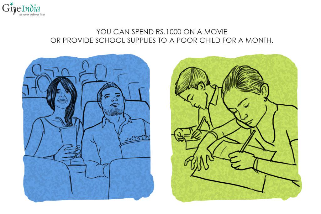 GiveIndia's tweet photo. We can choose to share a part of what we spend on fun-activities to change someone's life. - http://t.co/dQludWifkh http://t.co/HguWrFZIc5