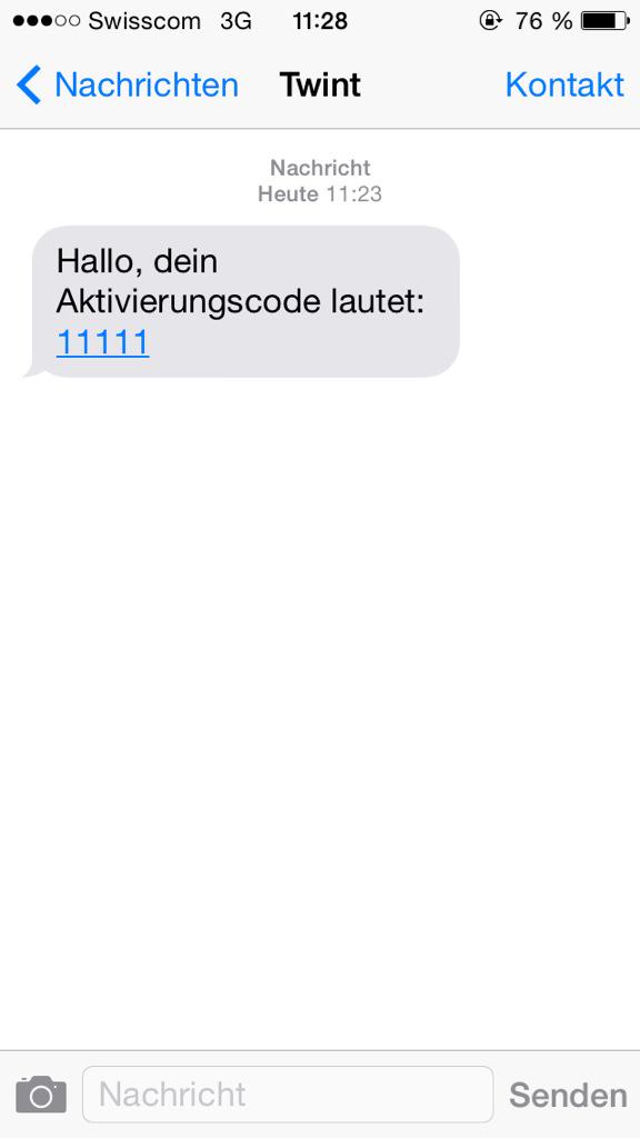 einfallsreicher Aktivierungscode von @TWINT_AG 🙈 habe mich leider nie angemeldet... Von wo habt ihr dann meine nr..?