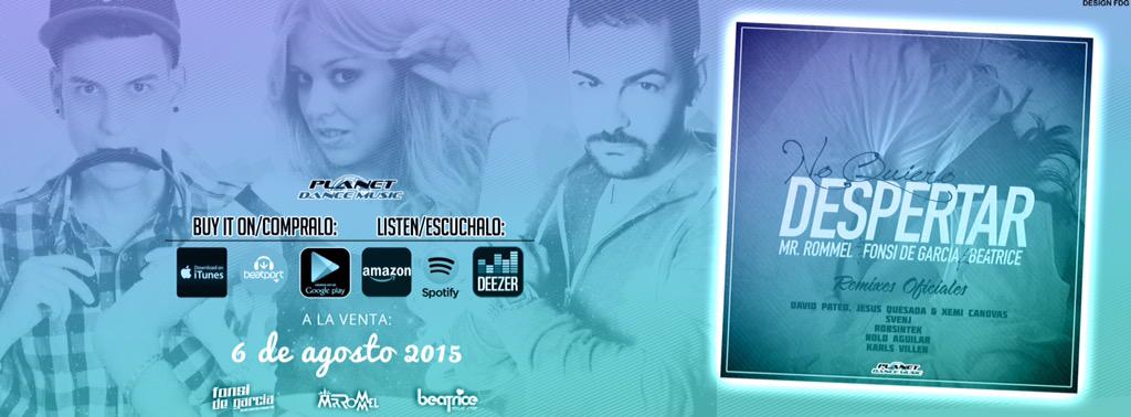 ¡PEDIDO ANTICIPADO! 6 Agosto a la VENTA
►ITUNES: itunes.apple.com/es/album/no-qu… <a href="/planetamixrec/">Planeta Mix Records</a> <a href="/BeaMhyv/">BEATRICE</a> <a href="/OfficialRommel/">Mr. Rommel</a>