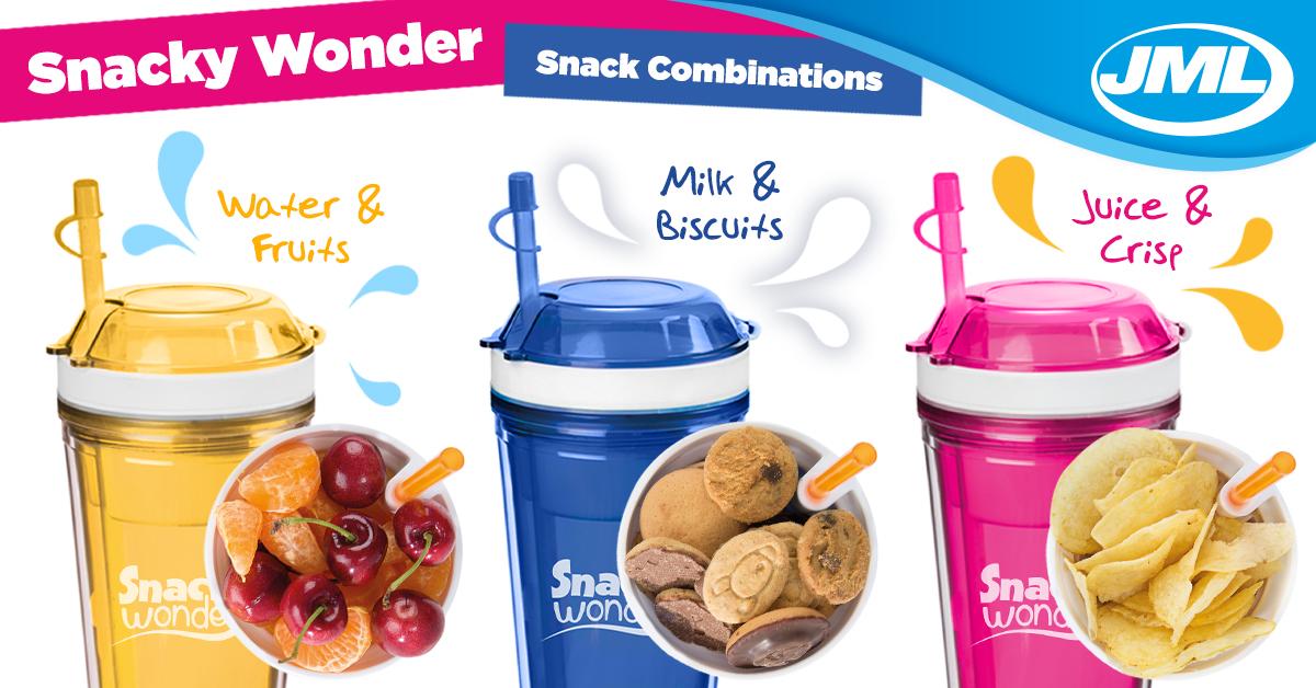 Jml Snacky Wonder 2-in-1 Travel Snack Box and Drink Cup with Keep