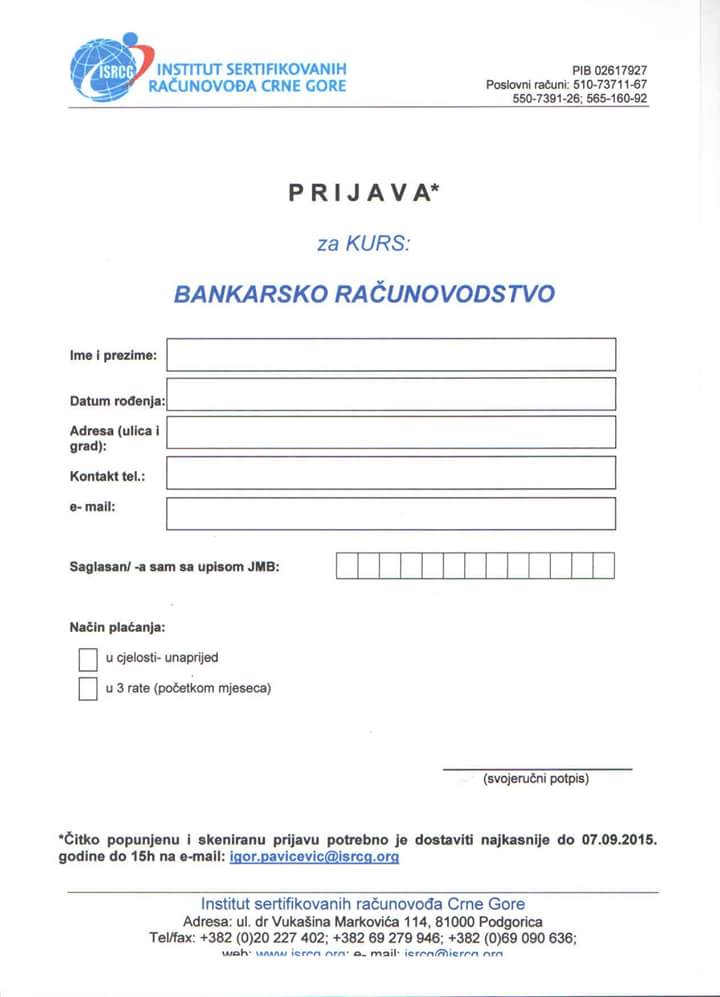 InstitutSRCG's tweet photo. Kurs: Bankarsko racunovodstvo http://t.co/yJM1CdoFJw