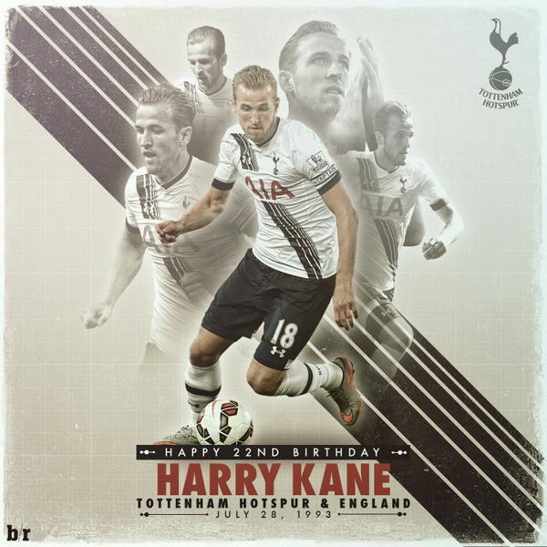 Happy 22nd Birthday to England and Tottenham striker Harry Kane - 