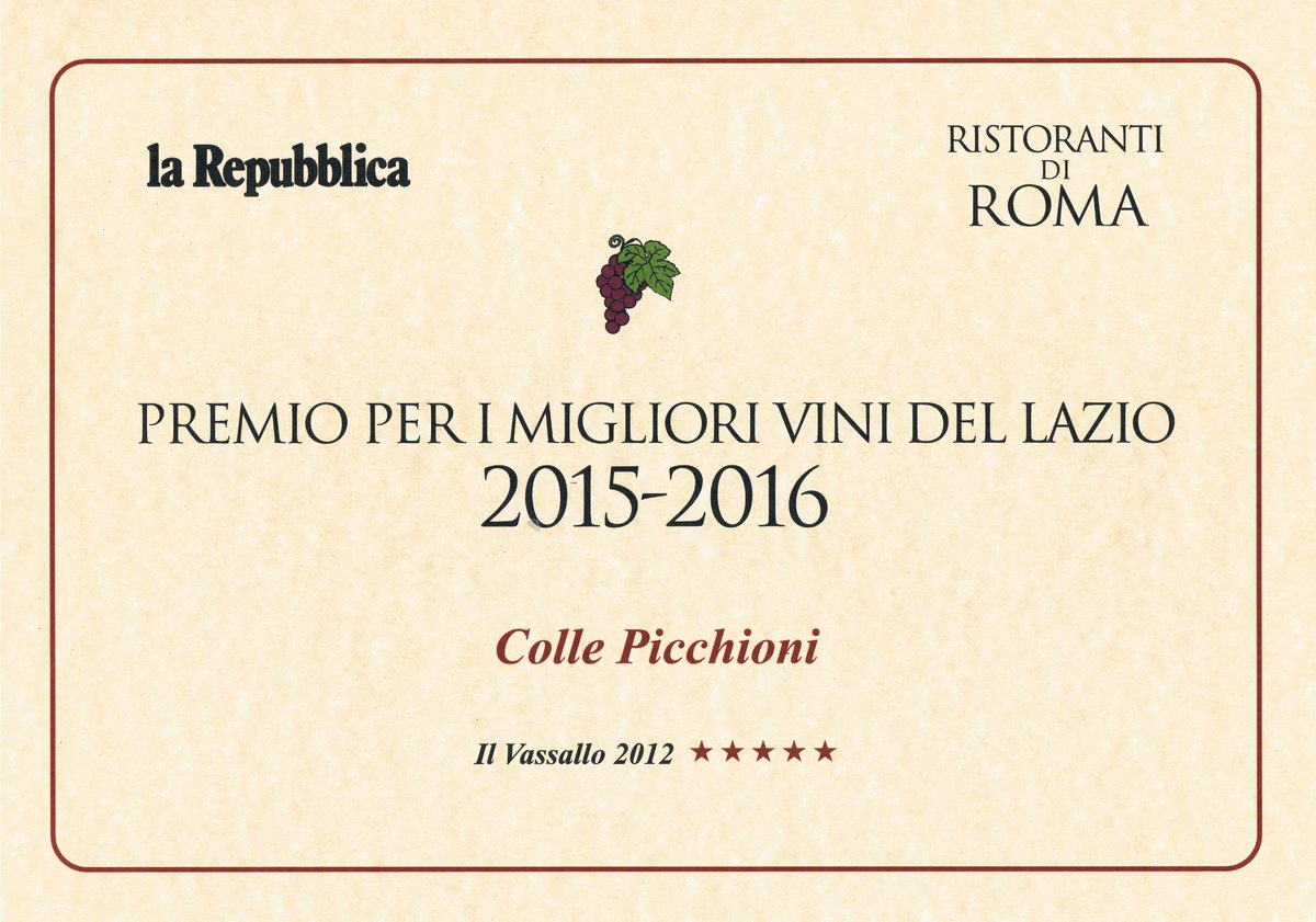 collepicchioni's tweet photo. 5 stelle di Repubblica per il nostro Vassallo 2012! http://t.co/myk06zQgYv