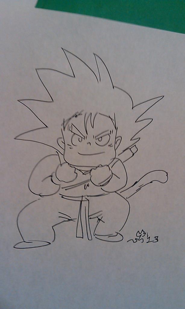 themistern's tweet photo. Late night doodle: Son Goku #DragonBall #1minsketch http://t.co/1zLpxzDkX5