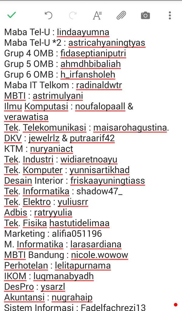 InfoUnivTelkom's tweet photo. Daftar group LINE untuk maba miba Tel-U 2015 #MasukTelkom 

Source: @ombtelu15 http://t.co/rJLb4Eflw8