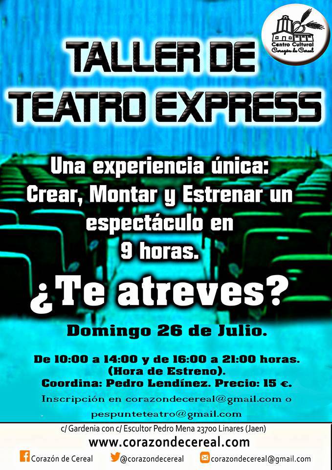 corazondecereal's tweet photo. Taller de Teatro EXPRESS http://t.co/gXjDQTCa8N http://t.co/PrOAX1fewV