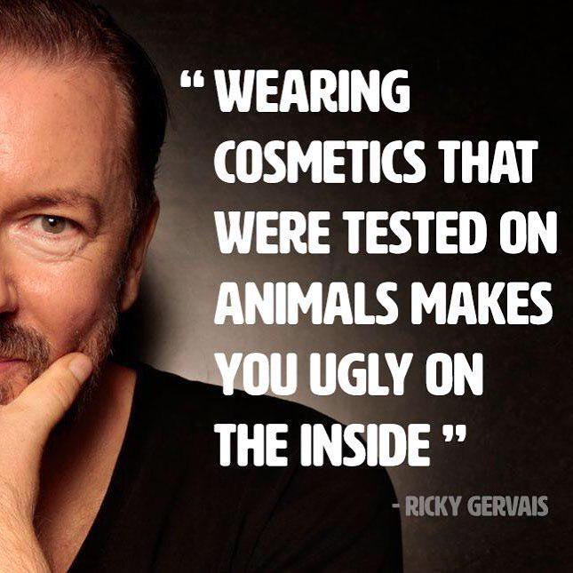 MyBeautyBunny's tweet photo. Ricky said it! #rickygervais #crueltyfree http://t.co/UsYLV8MMoJ