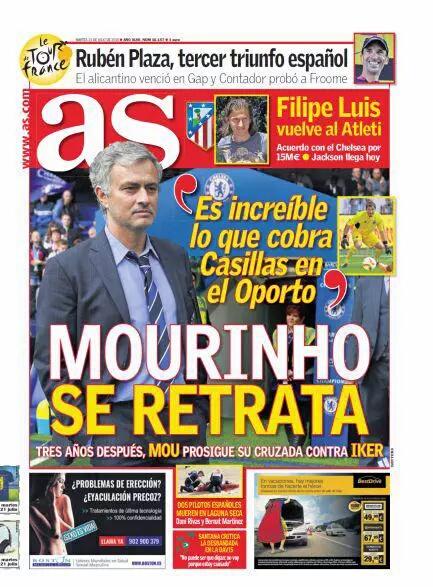 FutboolFichajes's tweet photo. Se mueren 2 españoles en el Mundial de Superbikes y las portadas se la dedican a Mourinho. ¿Quién está obsesionado? http://t.co/PvMJC5eA0g