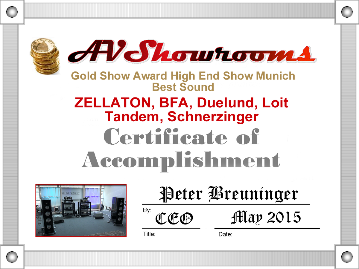AVShowrooms: Gold Show Award High End Show Munich - Best Sound
avshowrooms.com/High_End_2015.…