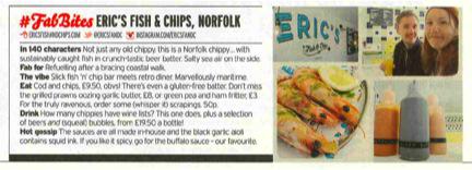 EricsFandC's tweet photo. Did anyone spot us in @Fabulousmag over the weekend? Great to be included! #FabBites #Norfolk http://t.co/Bcak7Qgd55