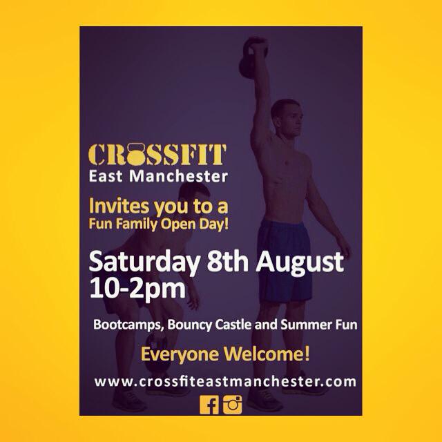 CFEM16's tweet image. Saturday 8th august! Fun day, free CrossFit and bouncy castle #funday #freeday #openday #crossfituk #exciting