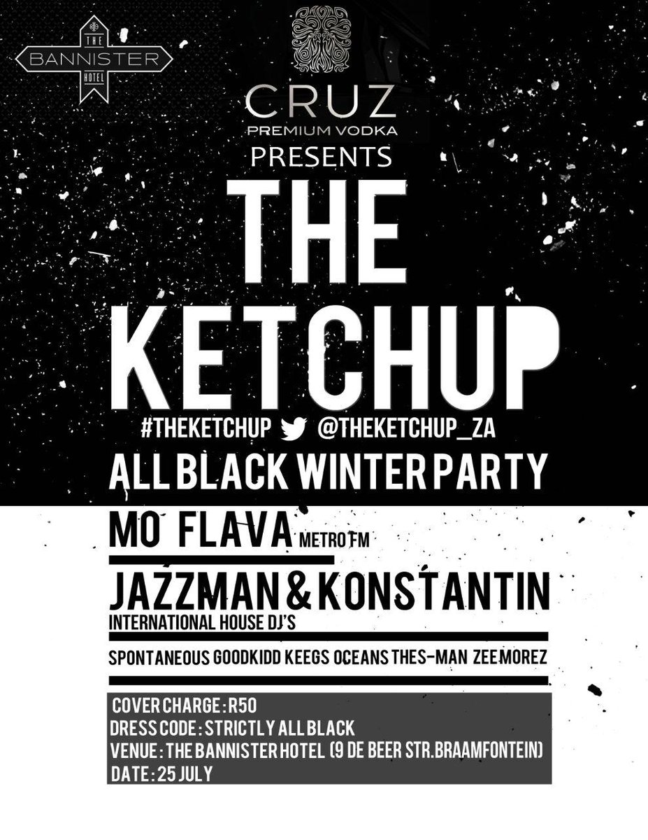 TheBlvr_za's tweet photo. Lol indeed"@LeeRareTour: 3 days left. Sinners only. #AllBLACKWINTERPARTY #TheKetchup25july @LoogheeTheBlvr http://t.co/QpQwiDMenM"