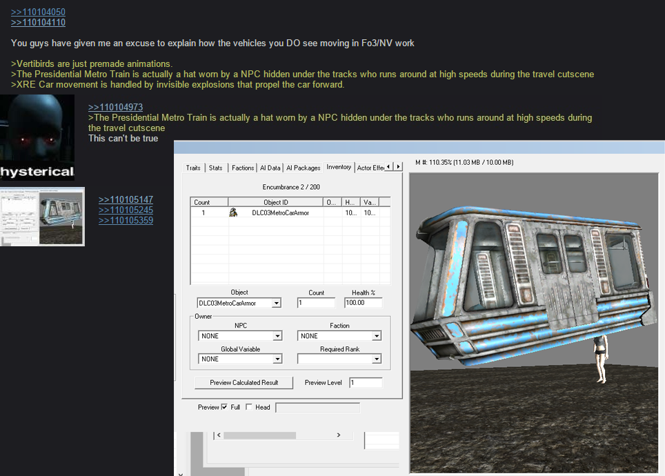 Joypadbar's tweet photo. The geniuses at 4chan discover an amusing secret in Fallout: New Vegas... http://t.co/N54NsjboBg