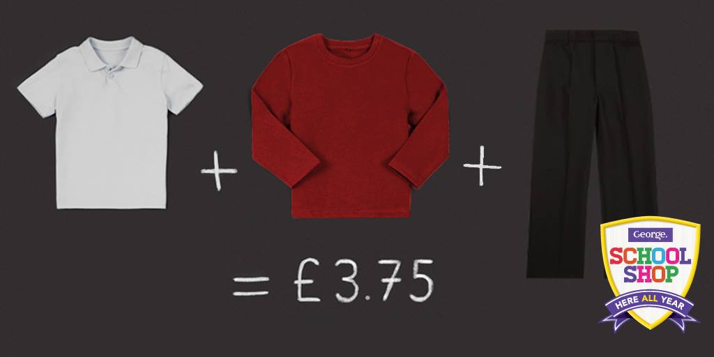 at Asda on Twitter "Get their school uniform for less than £4