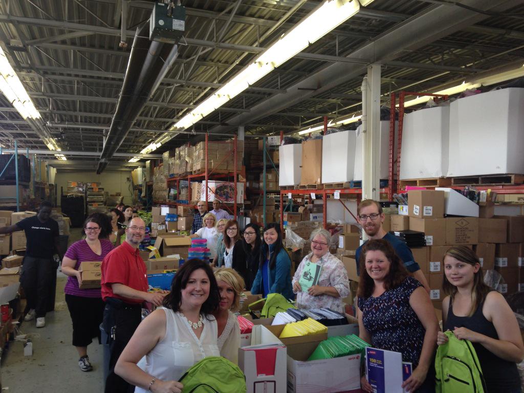 JayMotts's tweet photo. 1st ever community build for @myunitedway Tools for School already have 320 backpacks built! it's only been an hour!! http://t.co/66IhwEnkFv