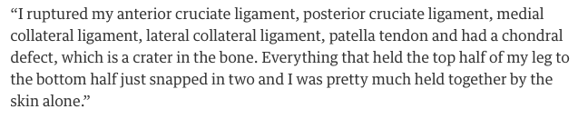 I interviewed Shaun Barker about his horrendous injury &amp; recovery theguardian.com/football/2015/… <a href="/guardian_sport/">Guardian sport</a> <a href="/barks5/">Shaun Barker</a>