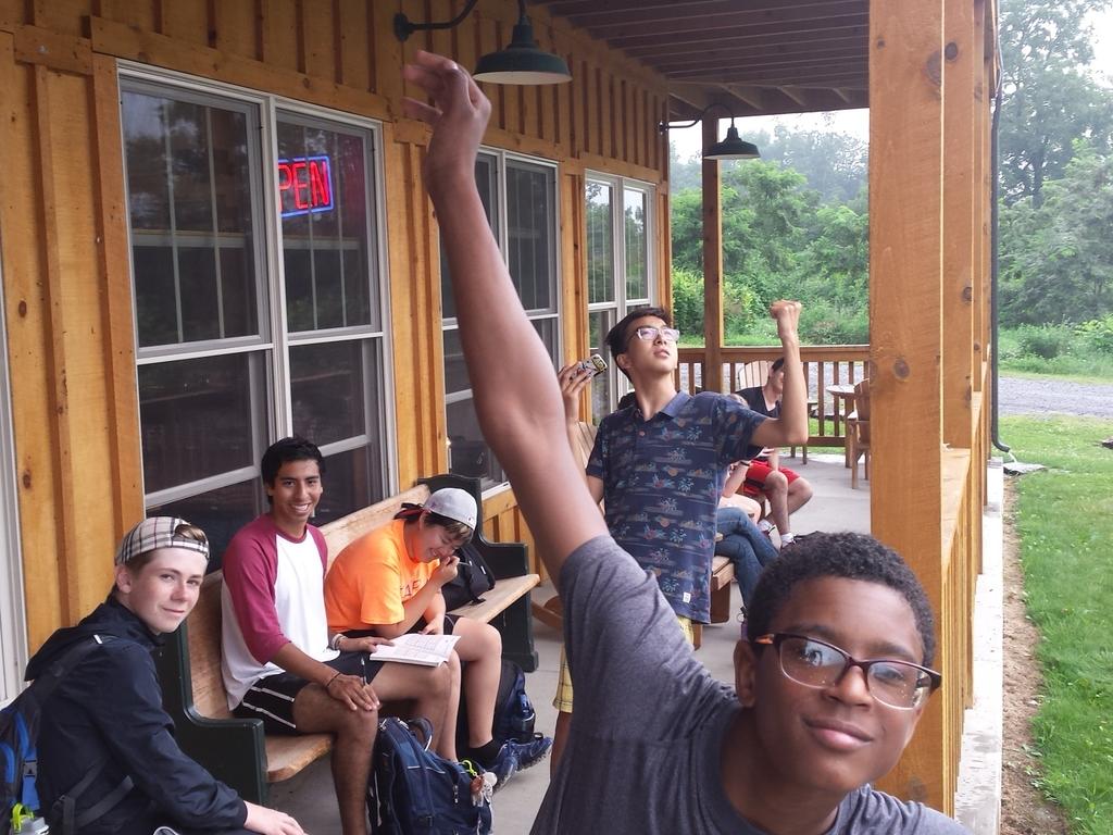 CampUWP's tweet photo. It's rainin over here in W. Virginia, but our campers be pushin through. NROCKS or bust. 
#campupwithpeople 
#nrocks http://t.co/hyAT0Tey1y